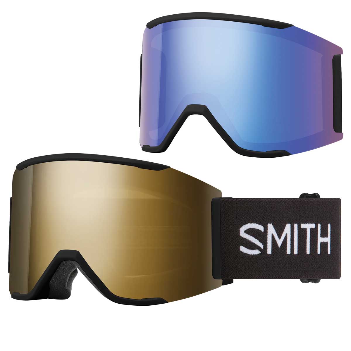 Smith Squad Mag Goggles Black + ChromaPop Sun Black Gold Mirror Lens