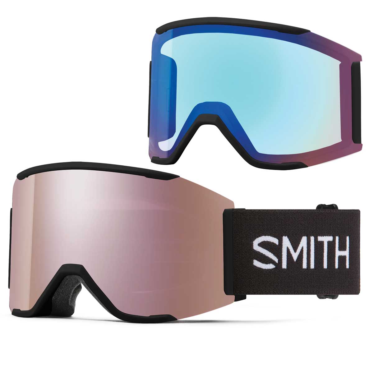 Smith Squad Mag Goggles Black + ChromaPop Everyday Rose Gold Mirror Lens