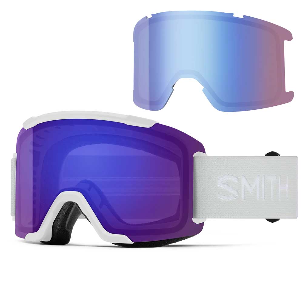 Smith Squad Goggles White Vapor + ChromaPop Everyday Violet Mirror Lens
