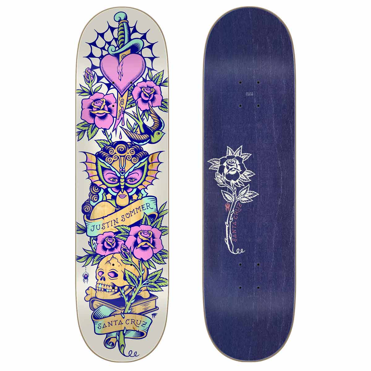 Santa Cruz Justin Sommer Tattooed Skateboard Deck 8.25"