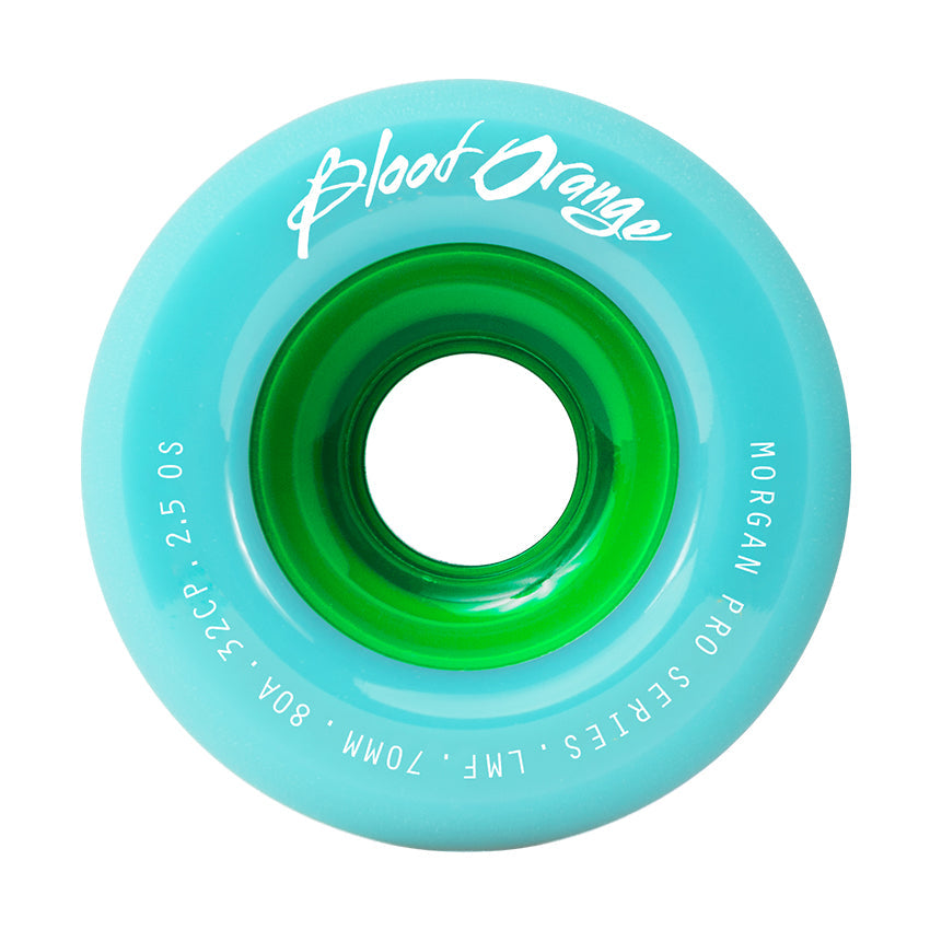 Blood Orange Morgan Pro Series 70mm, 80a Longboard Wheels - Seafoam