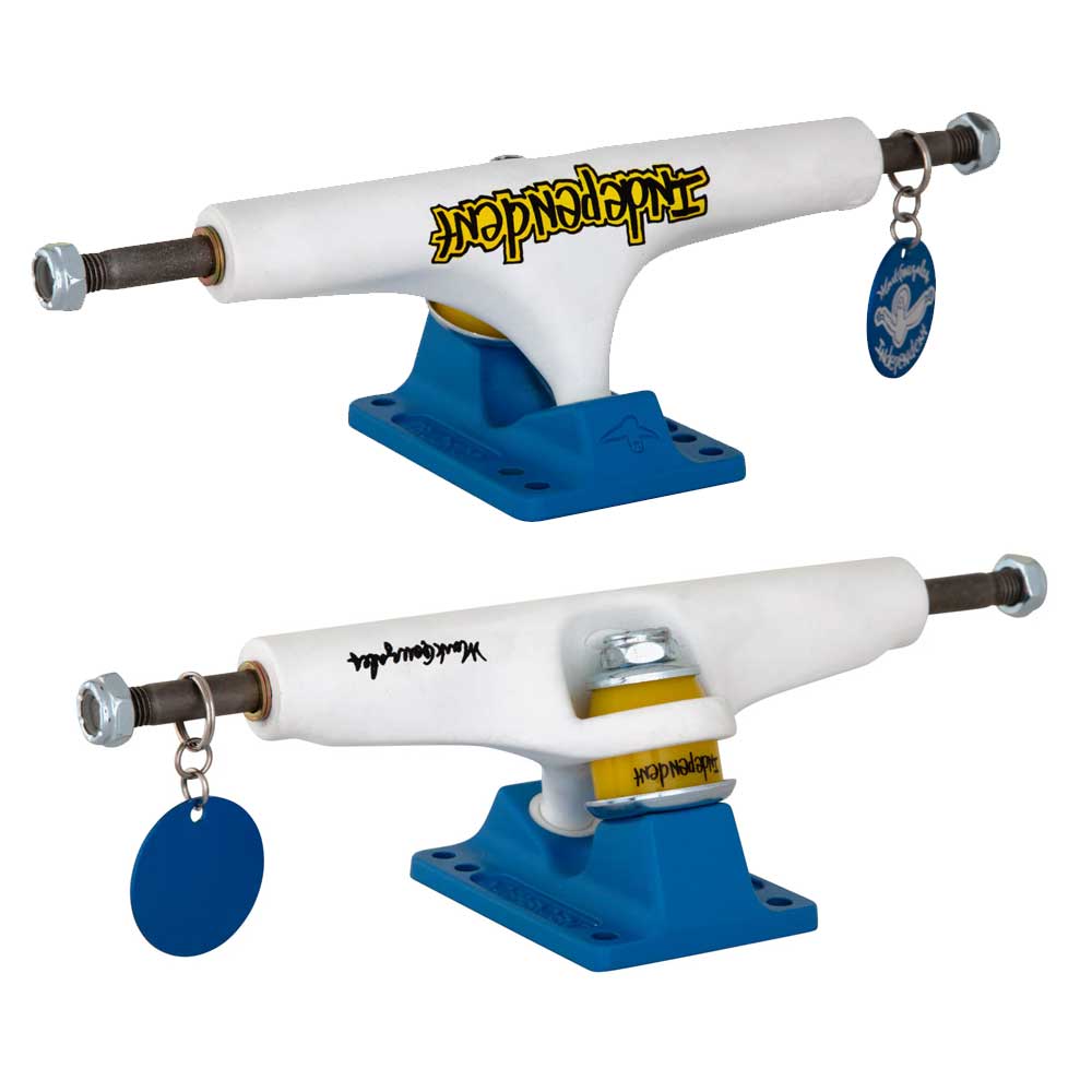Independent Stage 4 Mark Gonzales White / Blue Skateboard Trucks