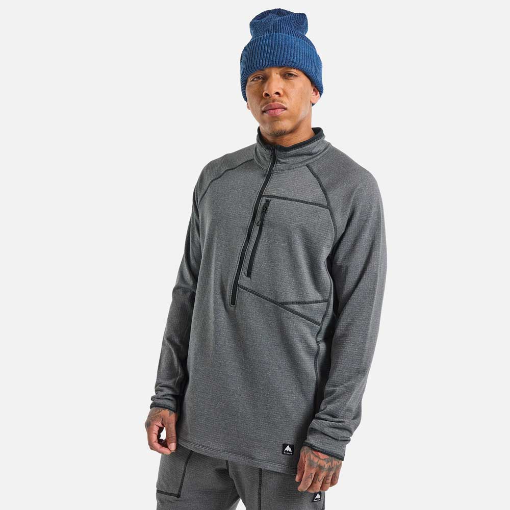Burton Men's Stockrun Grid Half-Zip Fleece - True Black
