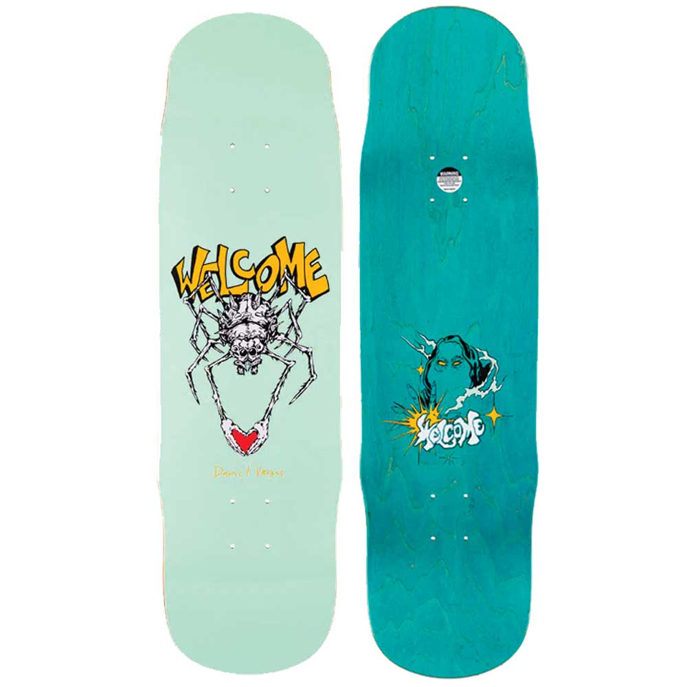 Welcome Spider on Effigy Skateboard Deck - 8.8" Teal