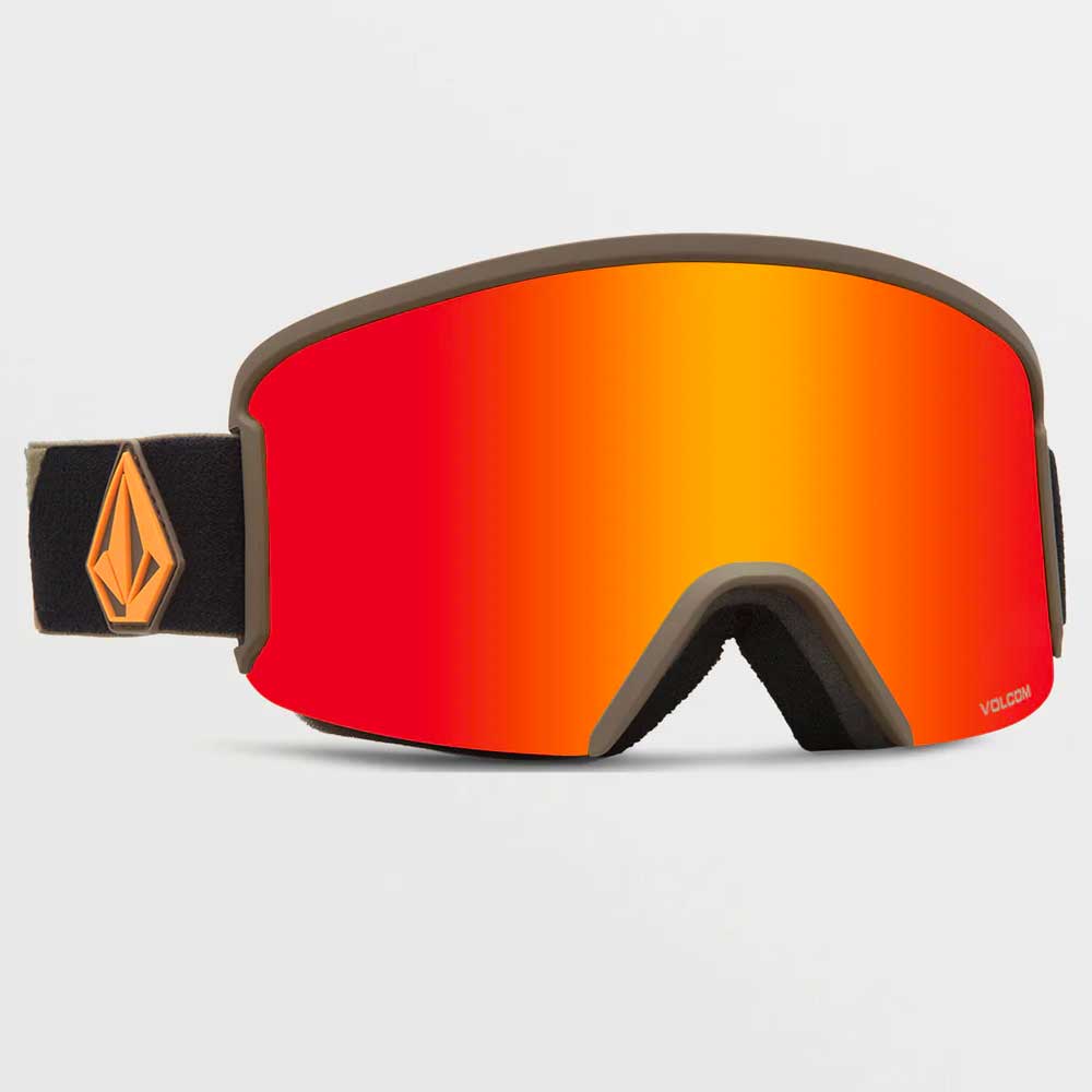 Volcom Garden Snowboard Goggles - Military Gold / Red Chrome + Bonus Yellow Lens