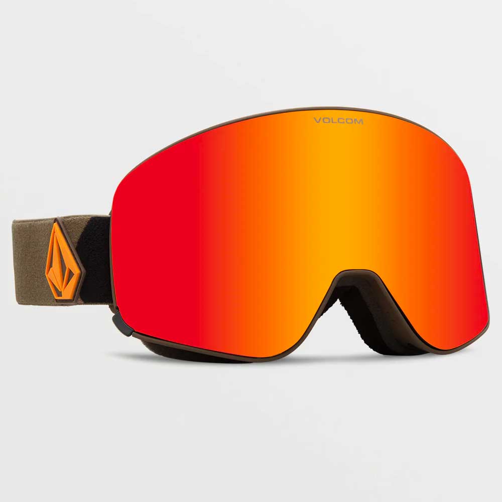 Volcom Odyssey Snowboard Goggles - Military Gold / Red Chrome + Bonus Yellow Lens
