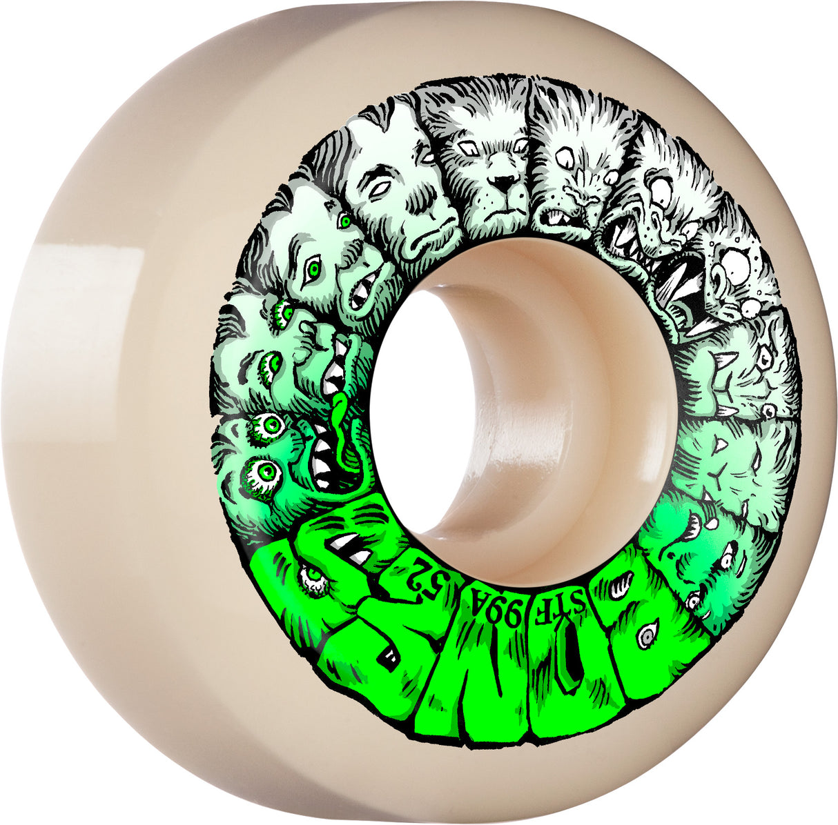 Bones 99a STF V5 Sidecut Weird Wolf Skateboard Wheels