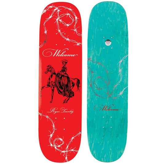 Welcome Ryan Townley Cowgirl on Enera Red/Silver Foil Skateboard Deck - 8.5" Warped Wall Art