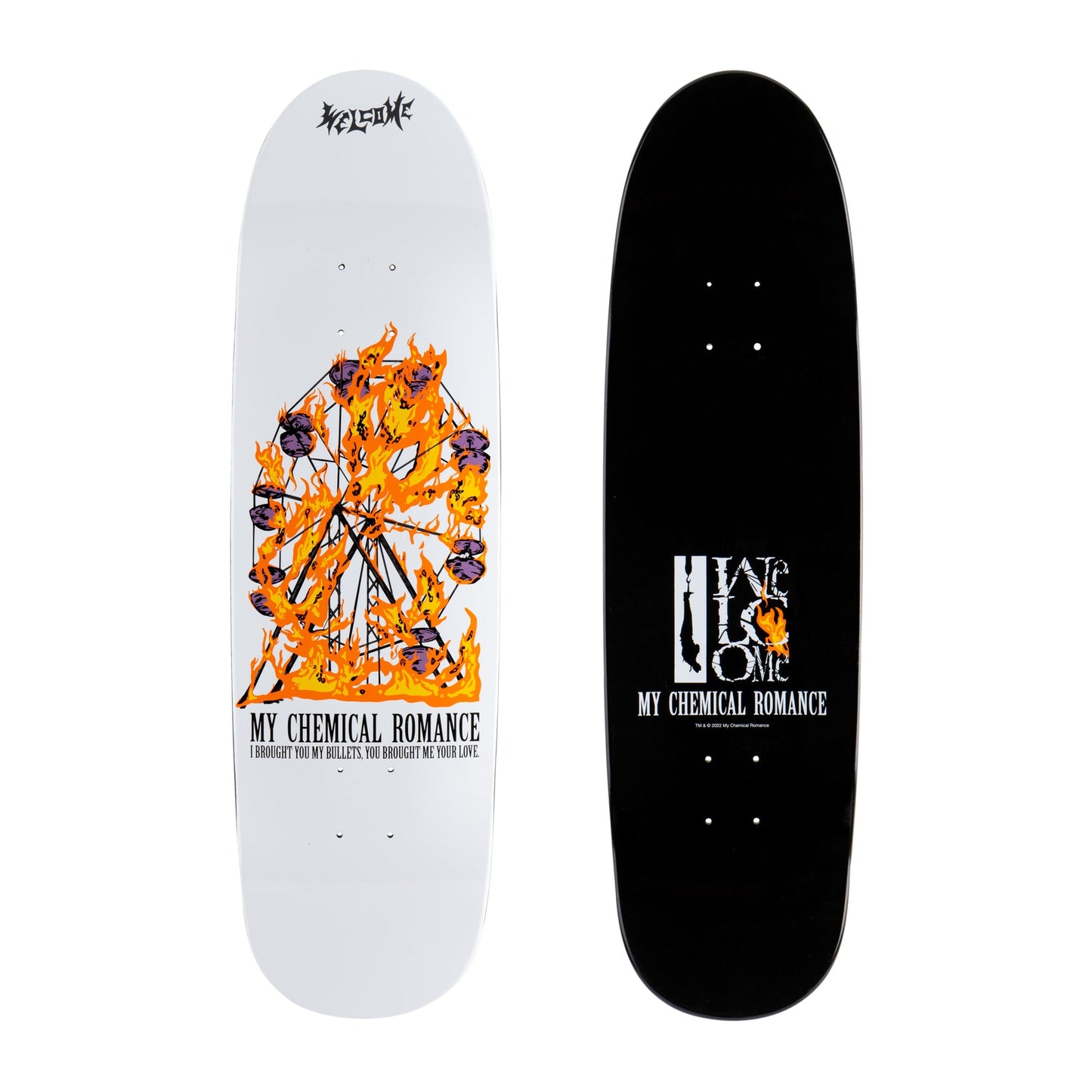 Welcome My Chemical Romance Bullets on Antheme Skateboard Deck - 8.8"