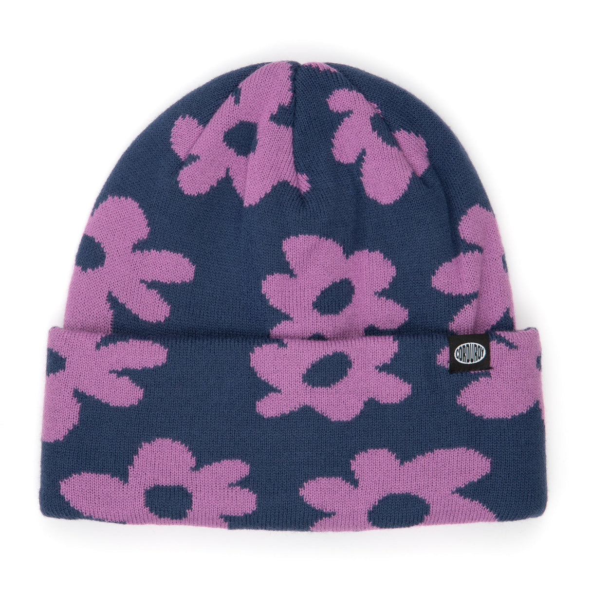 Corduroy Wildflower Beanie - Purple