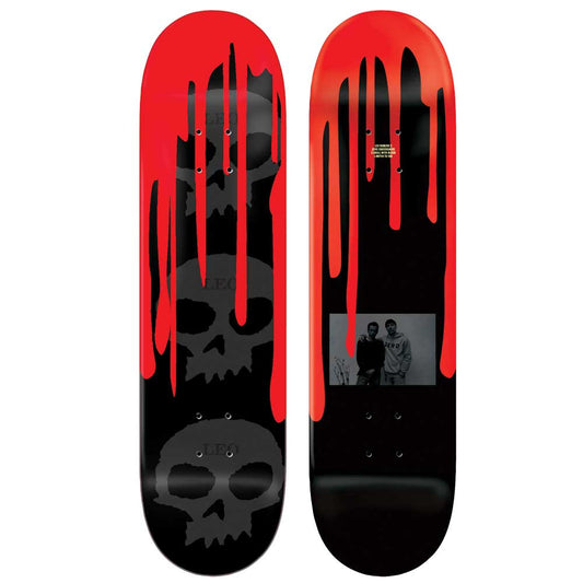 Zero Leo Romero 3 Skull Blood Skateboard Deck 8.25"