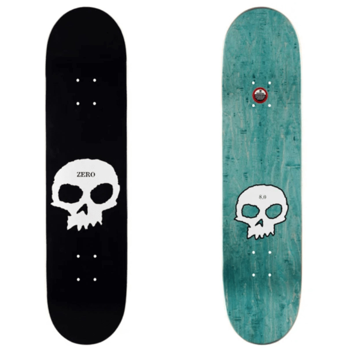 Zero Team Single Skull Skateboard Deck 8.75"