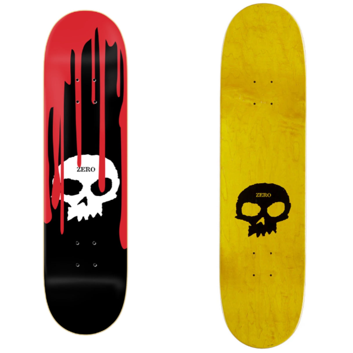 Zero Team Single Skull Blood Skateboard Deck 8.25"