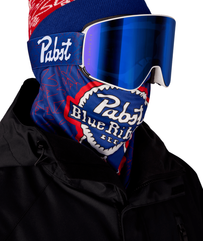 608 Smarty Magnetic PBR Snow Goggles White Frame / Navy Mirror Lens with bonus solar mirror lens - 2027