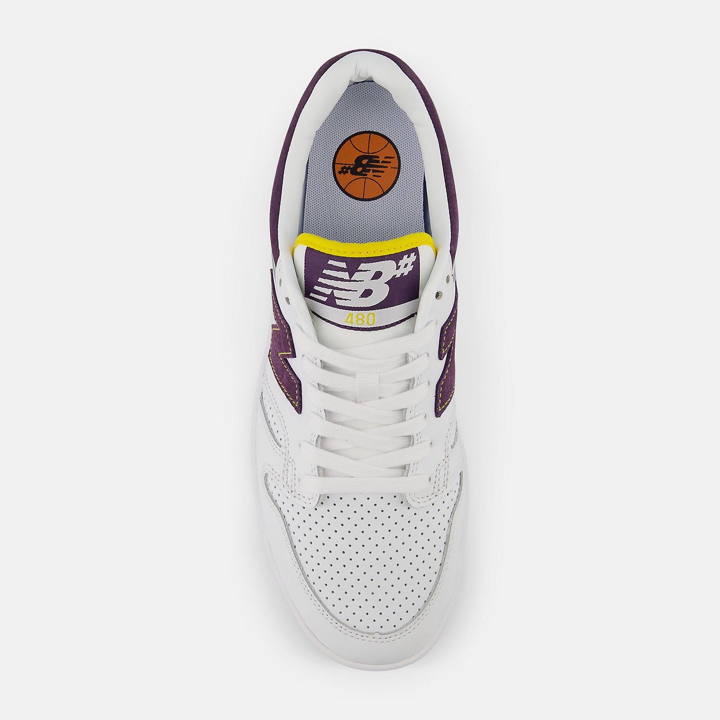 New Balance 480 83 Remixed Skate Shoes - White/Purple/Gold
