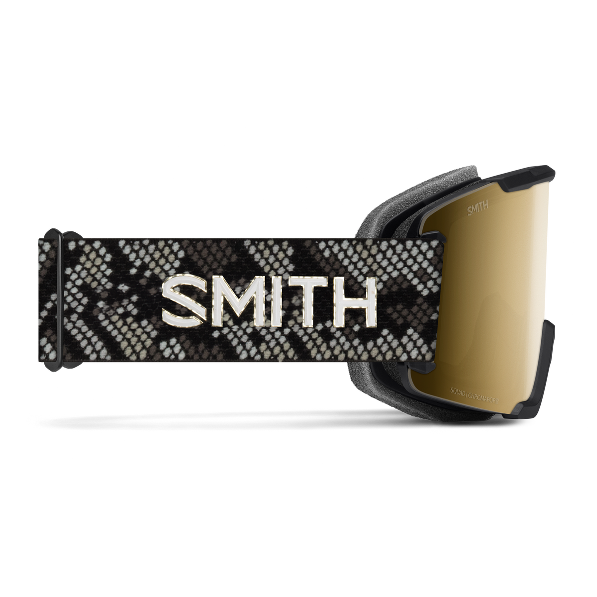 Smith Squad Goggles Black Snakeskin + ChromaPop Sun Black Gold Mirror Lens