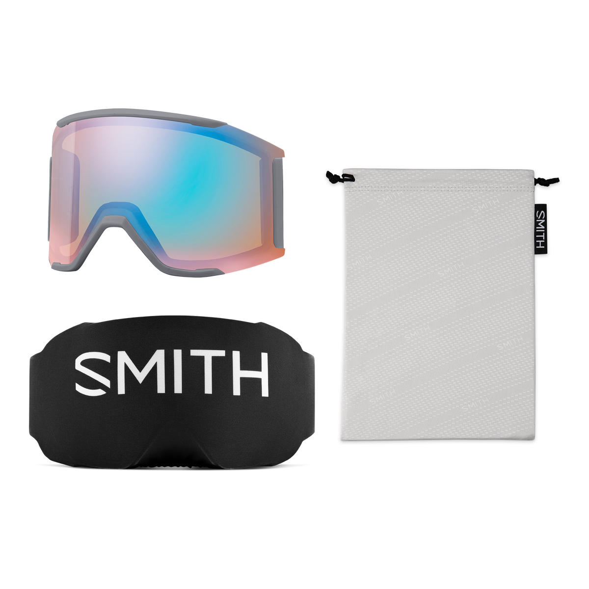 Smith Squad Mag Goggles Cirrus Grey + ChromaPop Sun Platinum Mirror Lens