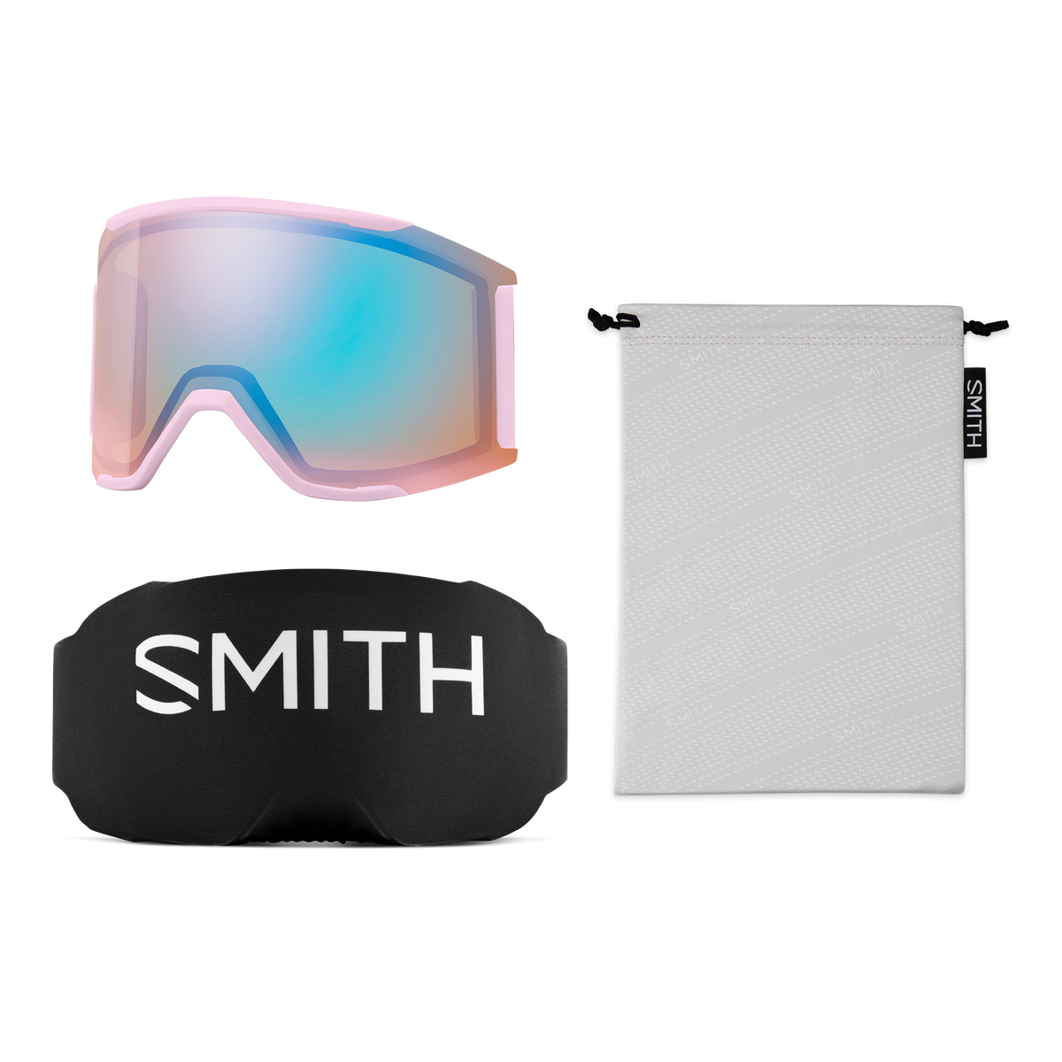 Smith Squad Mag Goggles Pink Frost Flex Glitch + ChromaPop Sun Black Lens