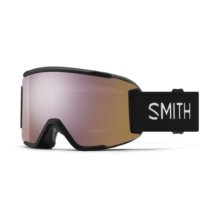 Smith Squad S Goggles Low Bridge Fit- Black Frame + ChromaPop  Everyday Rose/Clear Lens