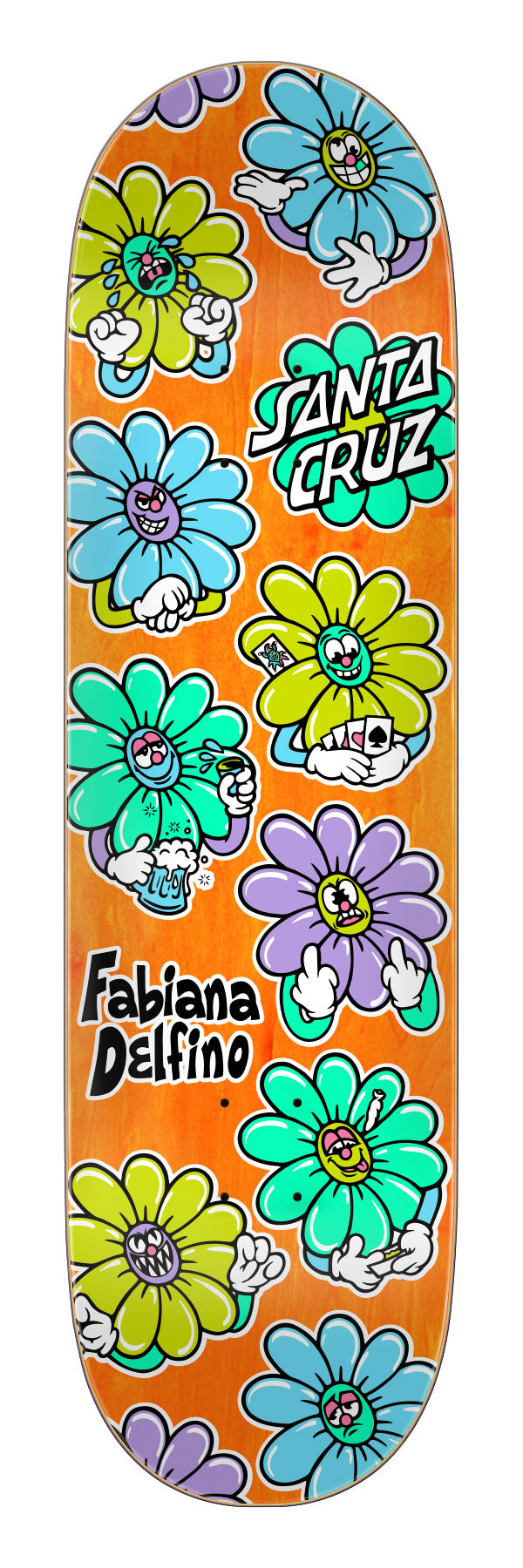 Santa Cruz Delfino Wildflower Pro Skateboard Deck 8.5"