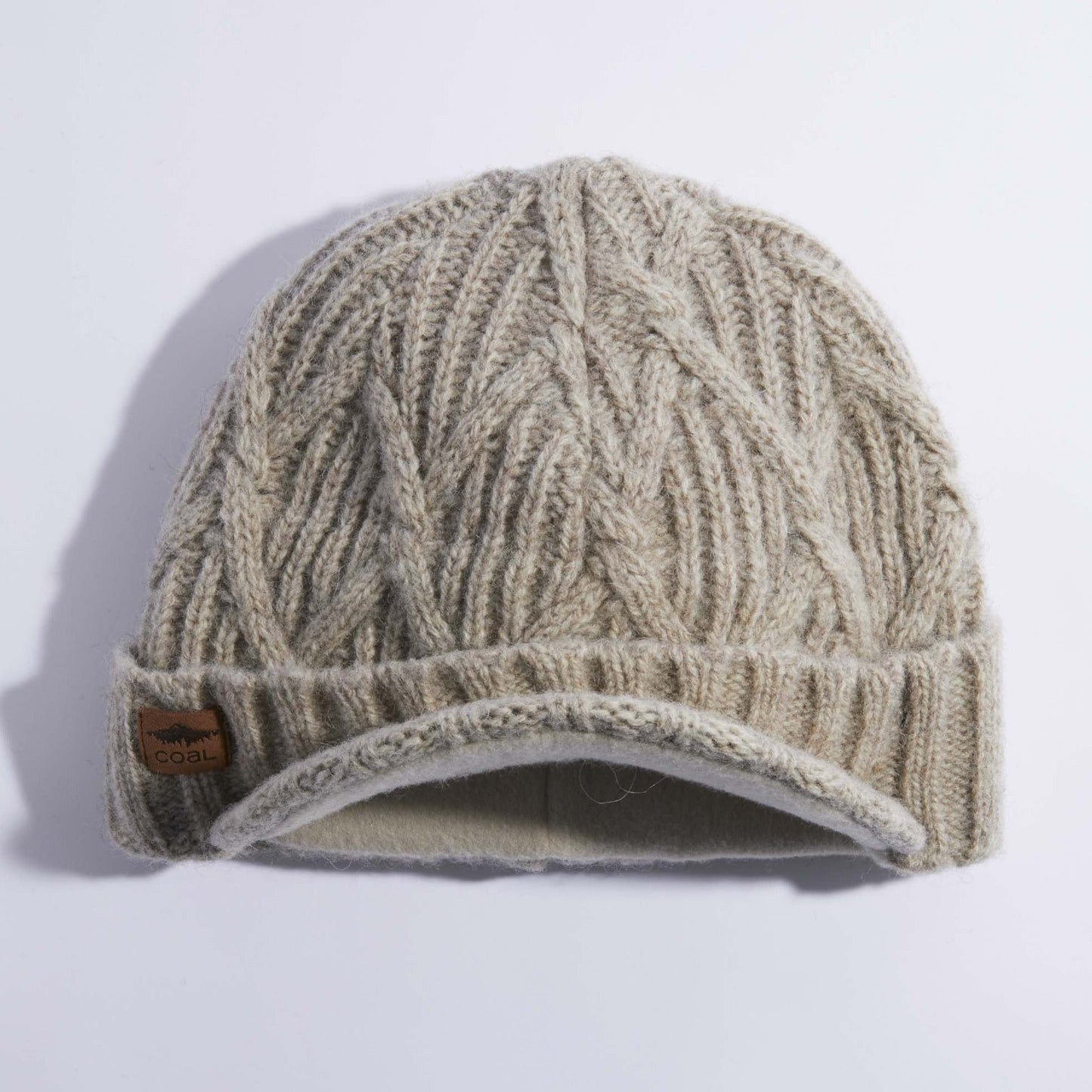 Coal Yukon Cable Knit Wool Brim Beanie