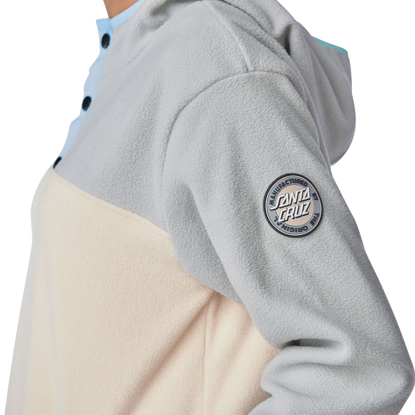 Santa Cruz Women's MFG Polar Fleece Pullover Hooded Sweatshirt - Grey/Tan
