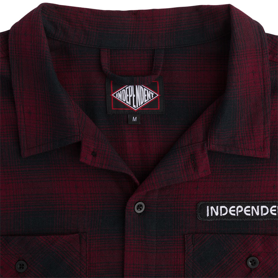 Independent Tilden Longsleeve Flannel Shirt - Black/Burgundy
