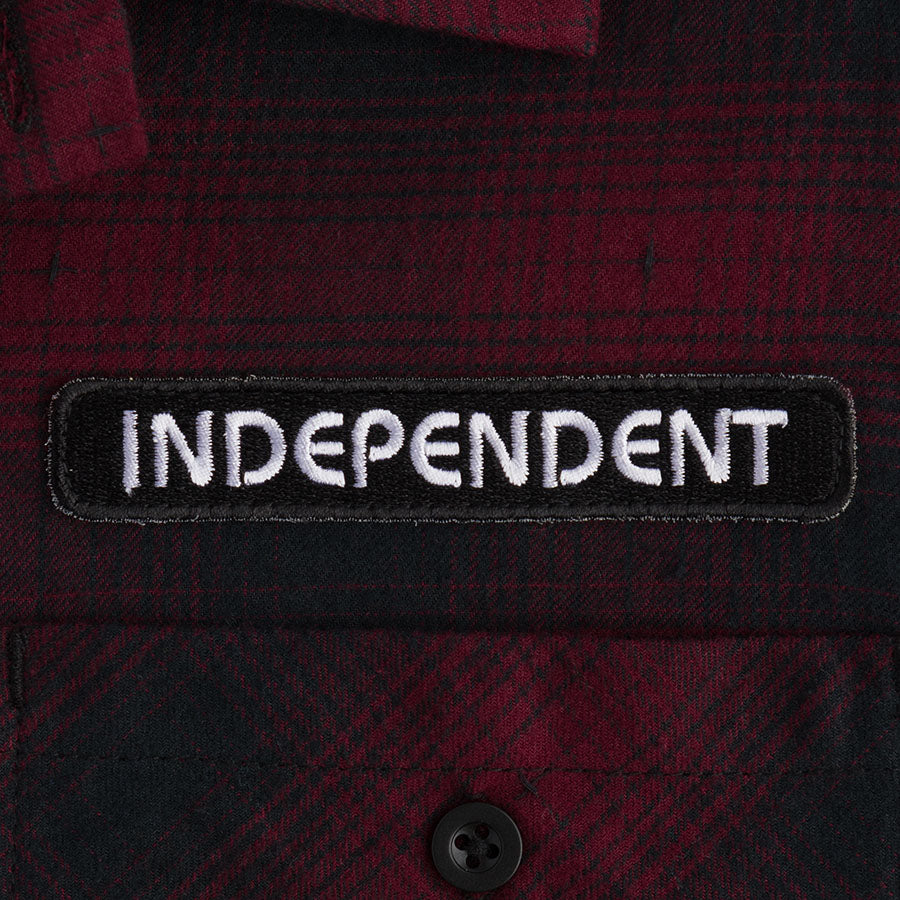 Independent Tilden Longsleeve Flannel Shirt - Black/Burgundy