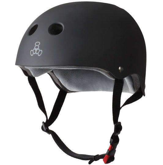 Triple 8 Certified Sweatsaver Skateboard Helmet - Black Matte
