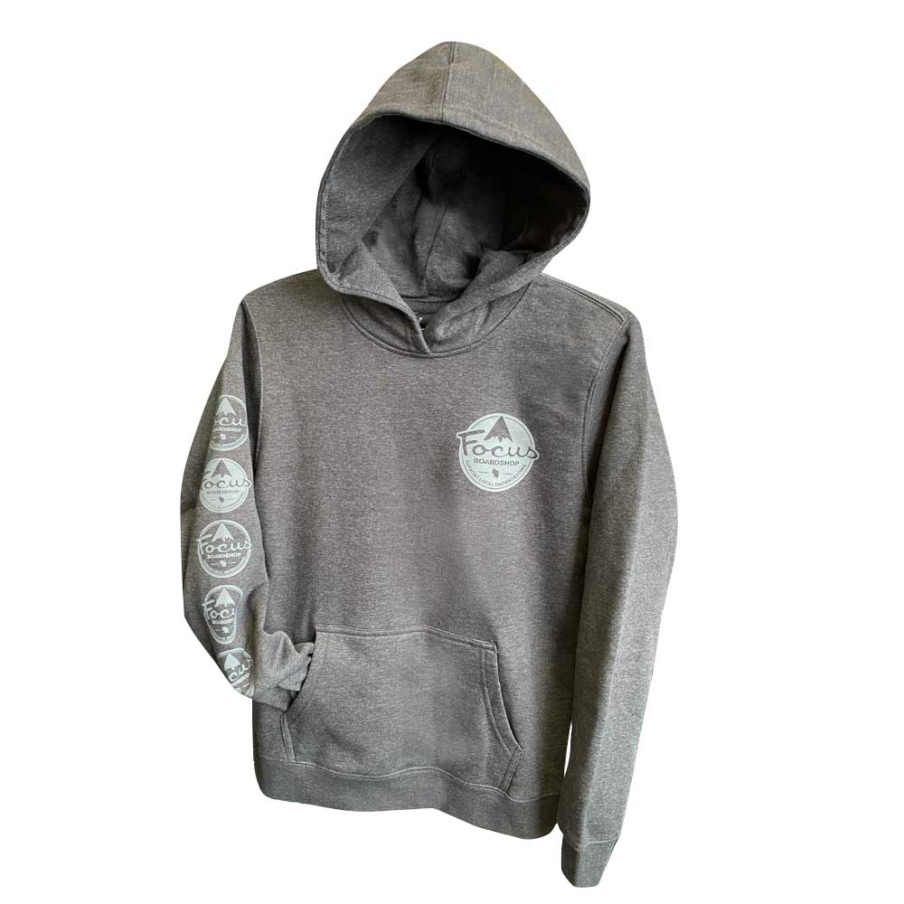 Focus Boardshop Sleeve Mountain Logo Hoodie - Charcoal Gray