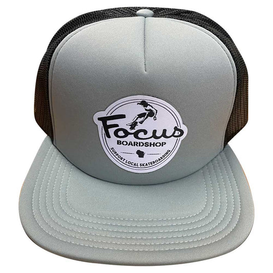 Focus Boardshop Skate Local Mesh Trucker Cap - Cool Gray/Black