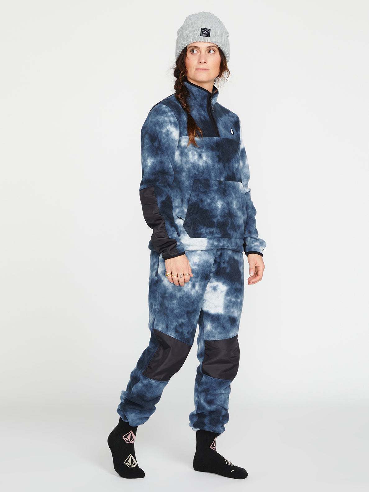 Volcom Women's Polar Fleece Pants - Storm Tie-Dye