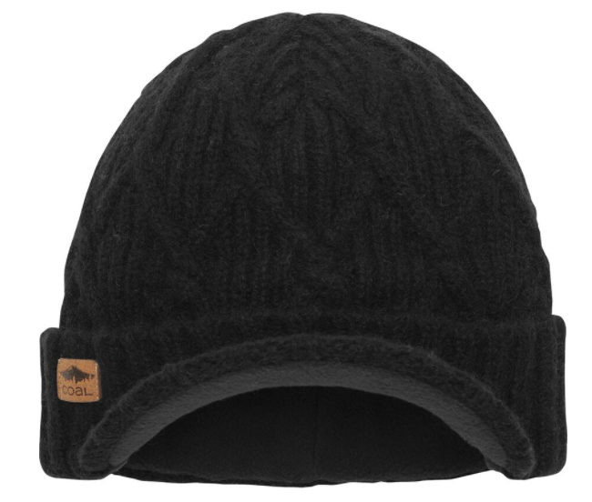 Coal Yukon Cable Knit Wool Brim Beanie