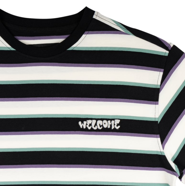 Welcome Cooper Stripe Knit T-Shirt - Bone