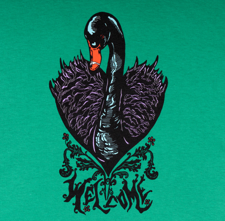 Welcome Black Swan T-Shirt - Kelly Green