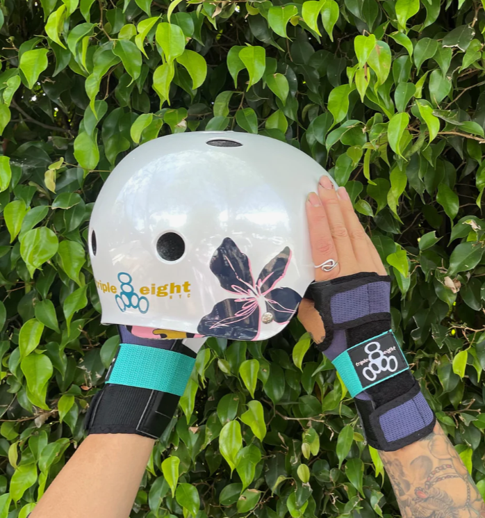 Triple 8 Certified Sweatsaver Skateboard Helmet - Floral