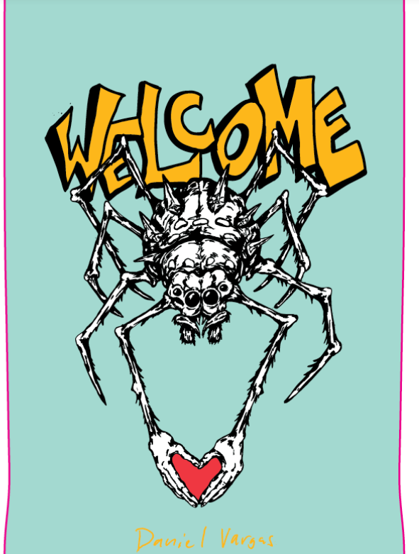 Welcome Spider on Effigy Skateboard Deck - 8.8" Teal
