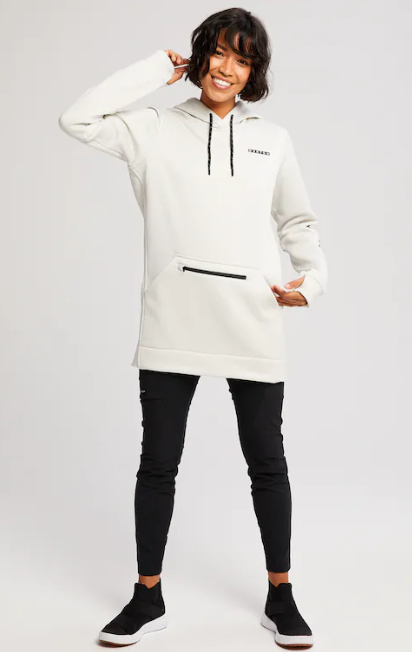 Burton Women's Oak Long Pullover Hoodie - Stout White