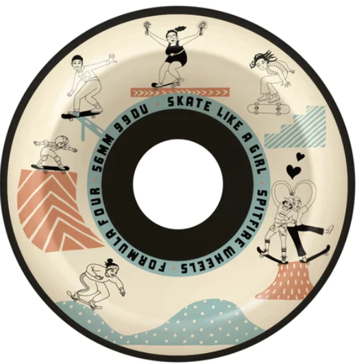 Spitfire 99a F4 Skate Like A Girl Session Conical Full 56mm Skateboard Wheels