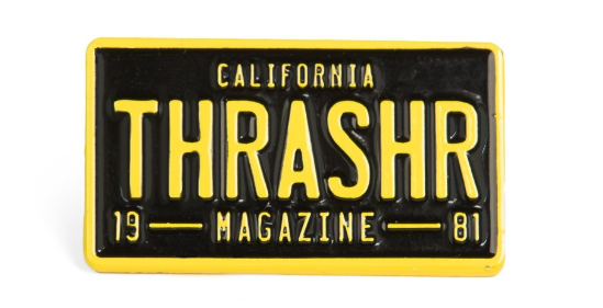 Thrasher Mag License Plate Pin