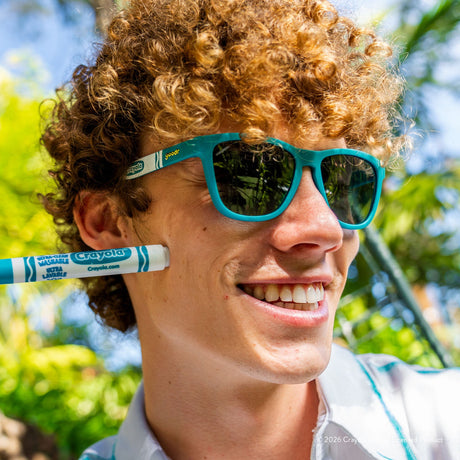 Goodr OGs Crayola Tropical Colors Turquoise Surf Sunglasses