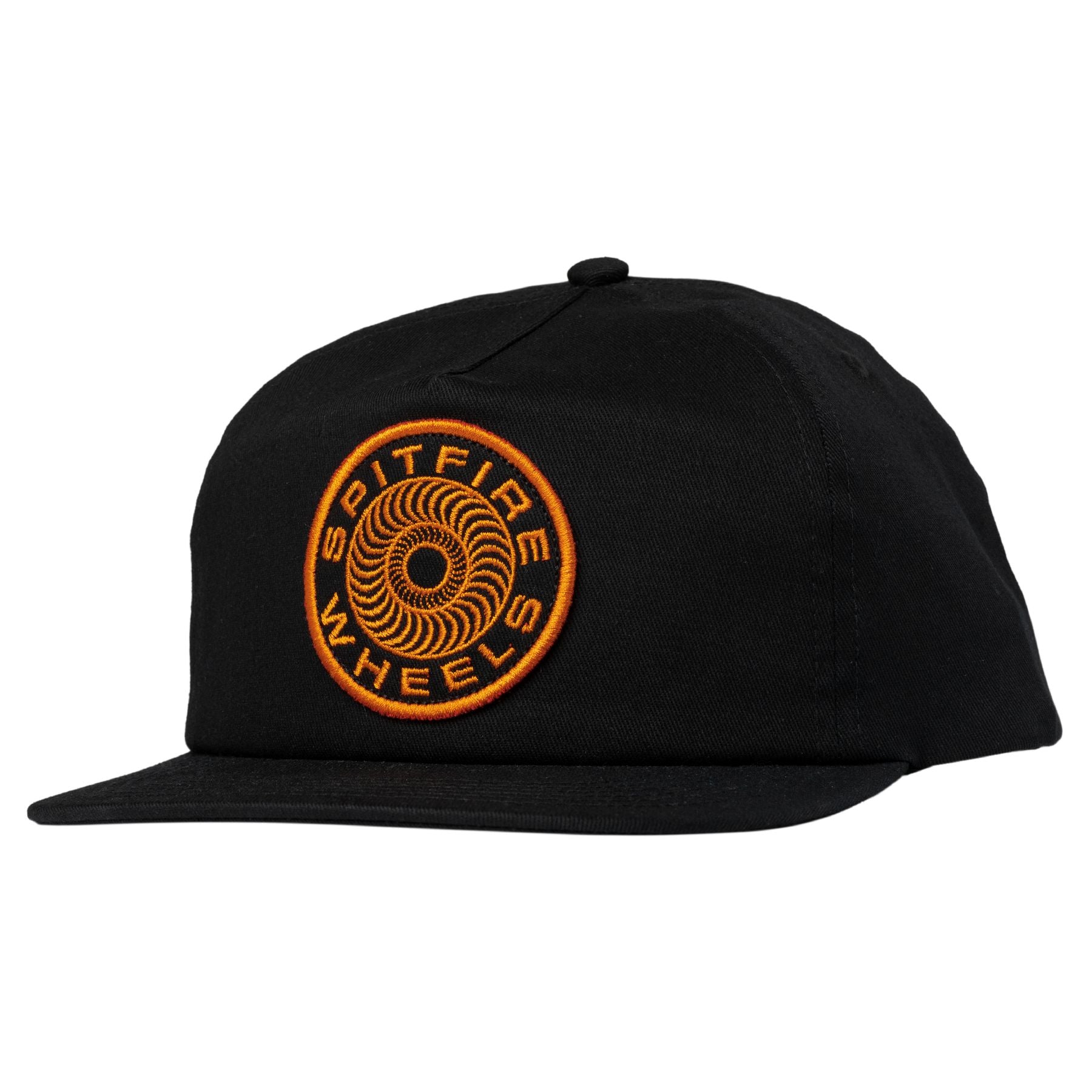 Spitfire Classic 87 Swirl Patch Snapback Hat, Black/Orange – Focus