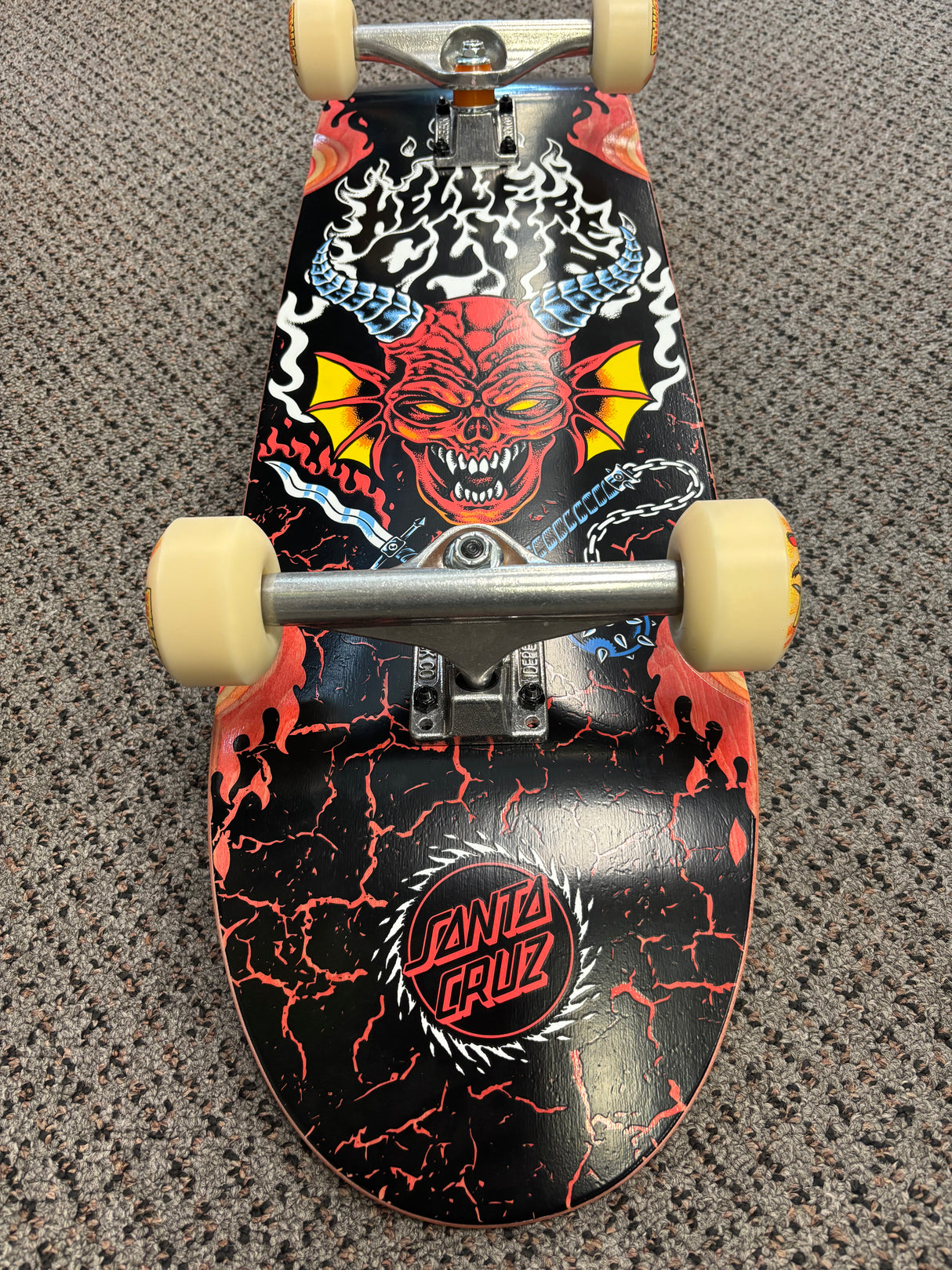 Santa Cruz Skateboards X Stranger Things Hellfire Club Flames 9.00" Skateboard Complete