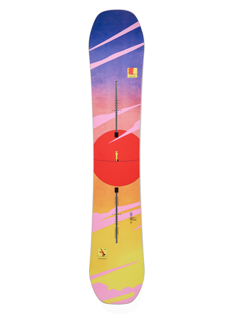 Women's Burton Feelgood Camber Snowboard - Tight Rope - top graphic