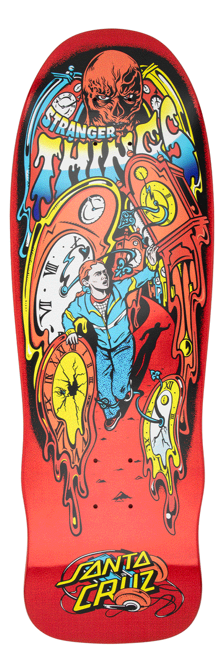 Santa Cruz X Stranger Things Grabke Max Melting Clock 9.7" Skateboard Decks
