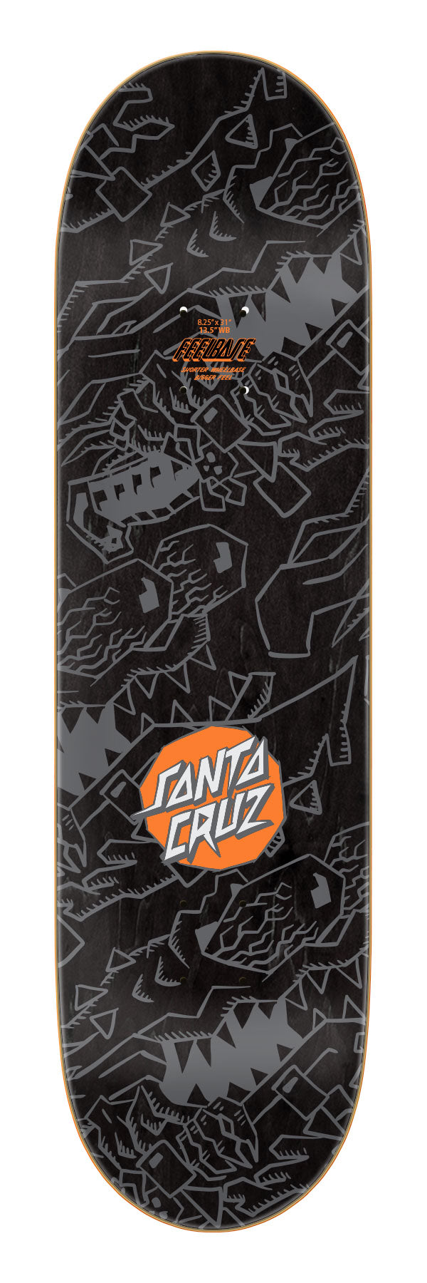Santa Cruz Meek Scratched Slasher Feelbase Pro Shaped Skateboard Deck 8.25"
