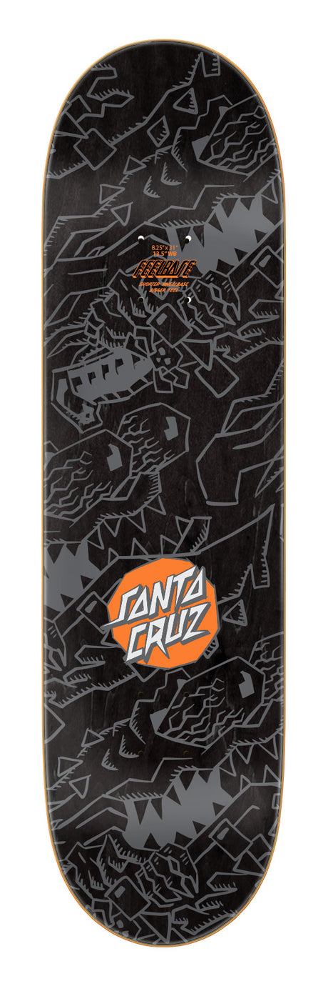 Santa Cruz Meek Scratched Slasher Feelbase Pro Shaped Skateboard Deck 8.25"
