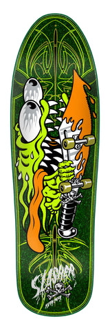 Santa Cruz Meek Pinstripe Slasher Green Pro Shaped Skateboard Deck 9.23"