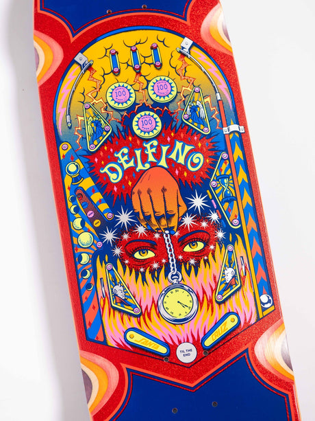 Santa Cruz Delfino Pinball Pro Skateboard Deck 9.14"