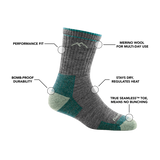 Darn Tough Women's Hiker Micro Crew Midweight Hiking Socks